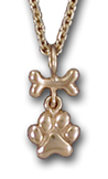 Dog Bone and Paw Print Pendant