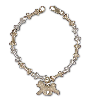 BNM10LBWC- SMD Bone Link Bracelet w/Charm Dangle