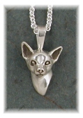 CHI11- Chihuahua Head Study Charm/Pendant/Pin