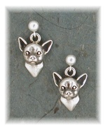 CHI11ED- Chihuahua Head Study Dangle Earrings