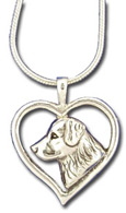 HGLD11- Golden Retriever Head in Heart Frame