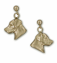 LAB11XSED- Labrador Retriever Head Study Dangle Earrings