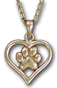 HPAW16- Open Heart w/Paw Print Charm/Pendant/Pin